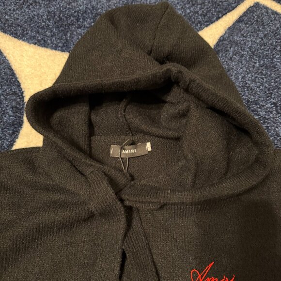 Amiri Black Bones Wool Pullover Hoodie Mens Size Large - Picture 2 of 3